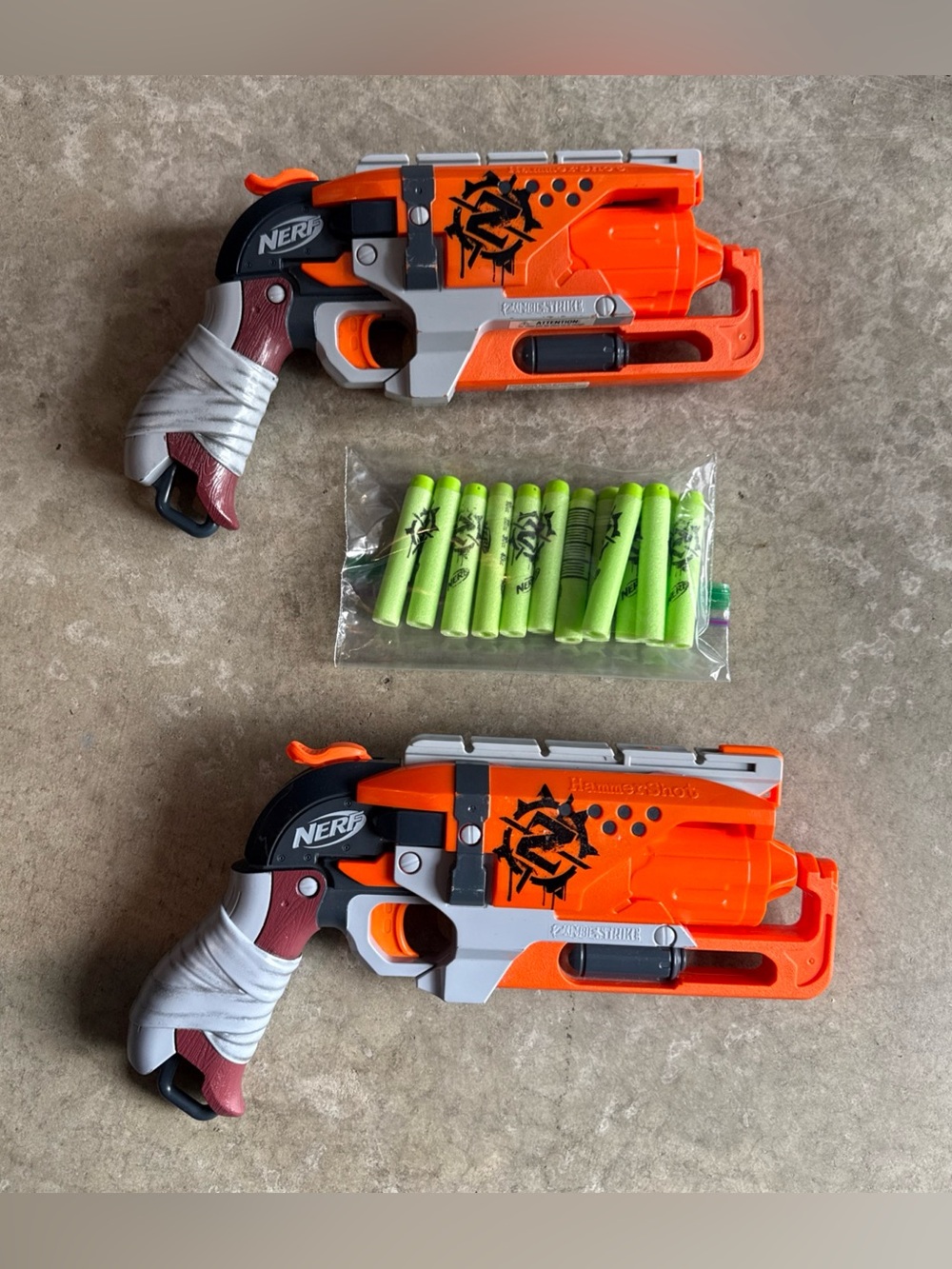 Nerf ZombieStrike Hammershot lot of 2 with Darts